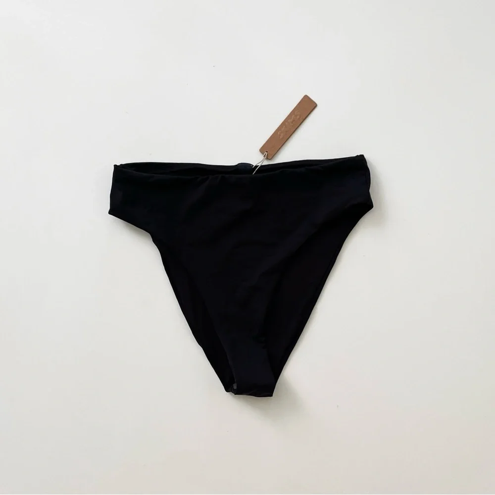 SKIMS Signature Swim Mid Waist Bikini Bottom in Onyx